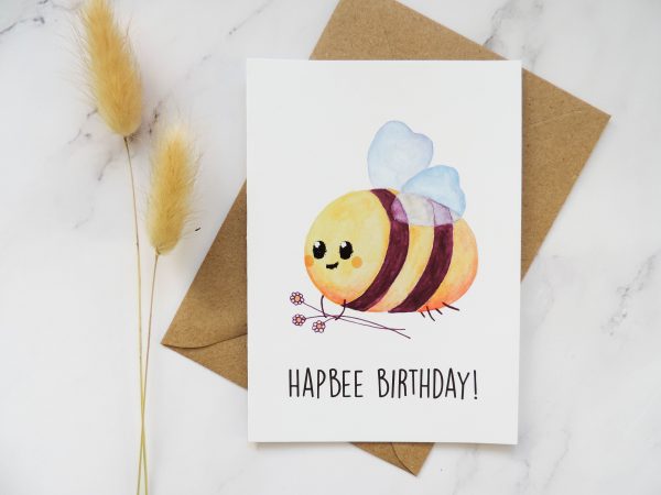 HapBee Birthday Karte mit Umschlag
